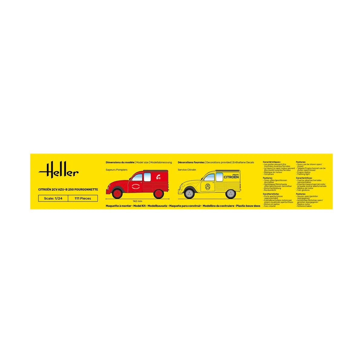 Citroen 2CV AZU-B 250 Fourgonnette, 1/24 - Heller 82701