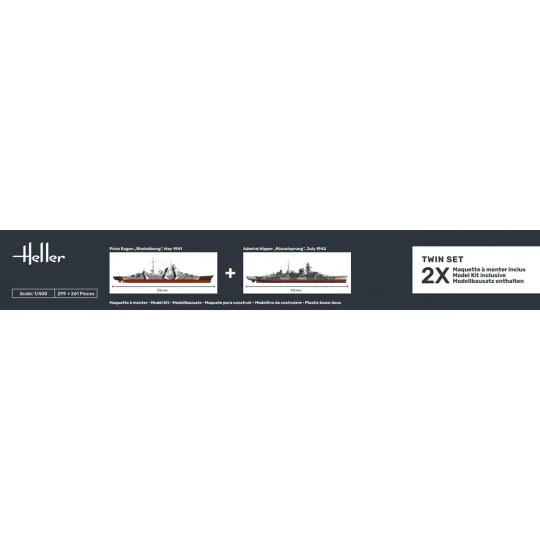 Twin Set Prinz Eugen + Admiral Hipper, 1/400 - Heller 85083