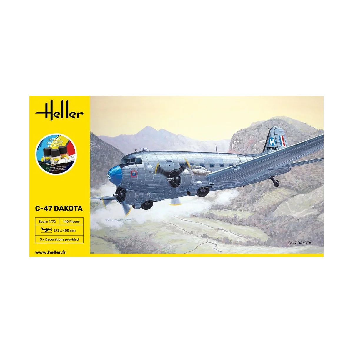STARTER KIT C-47 Dakota, 1/72 - Heller 35372