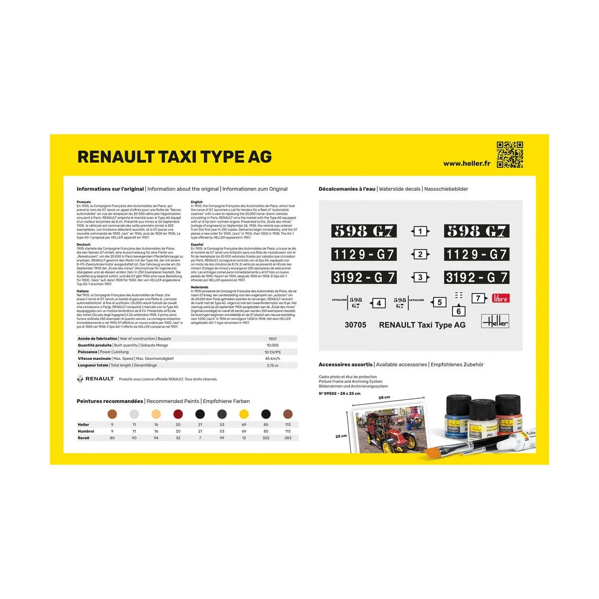 Renault Taxi Type AG, 1/24 - Heller 30705
