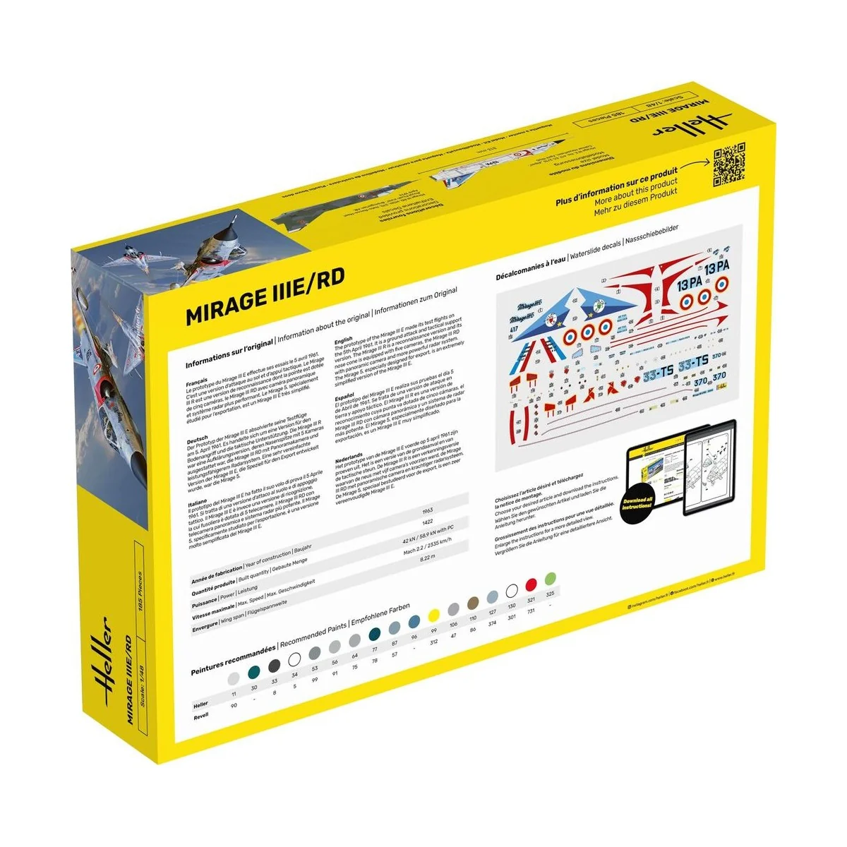 STARTER KIT Mirage IIIE/RD, 1/48 - Heller 35422