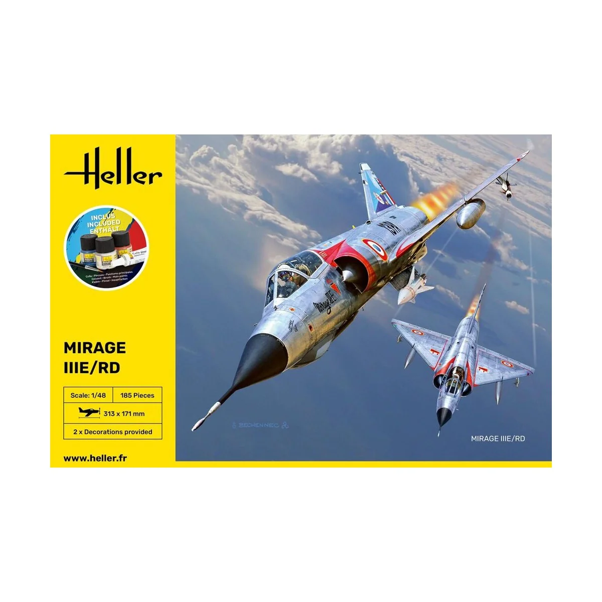 STARTER KIT Mirage IIIE/RD, 1/48 - Heller 35422