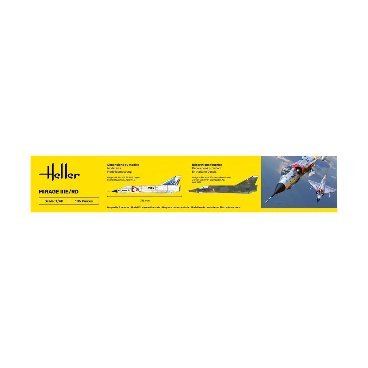 STARTER KIT Mirage IIIE/RD, 1/48 - Heller 35422