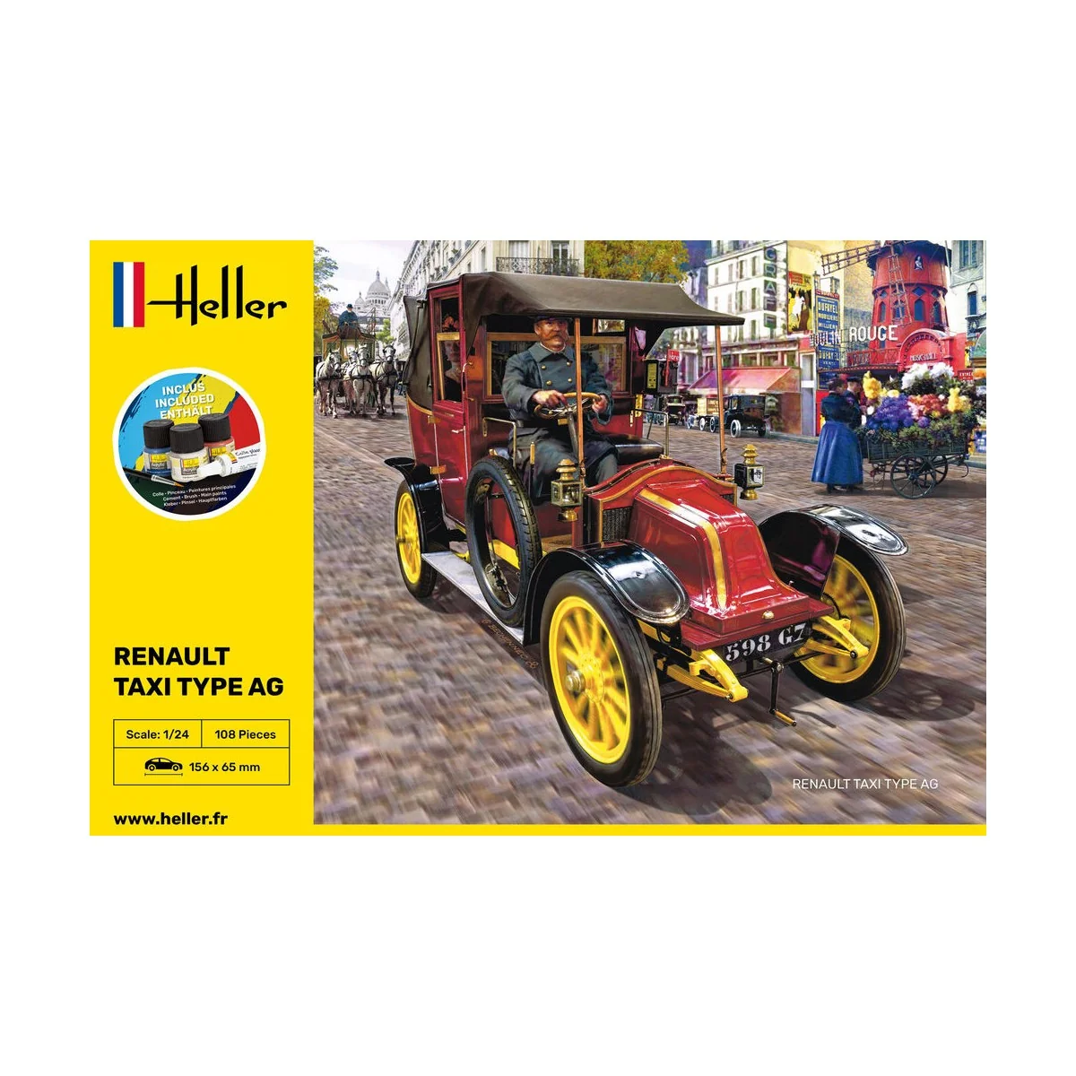 STARTER KIT Renault Taxi Type AG, 1/24 - Heller 35705