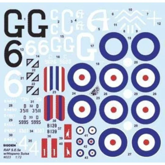 RAF S.E.5a, 1/72 - Roden 023