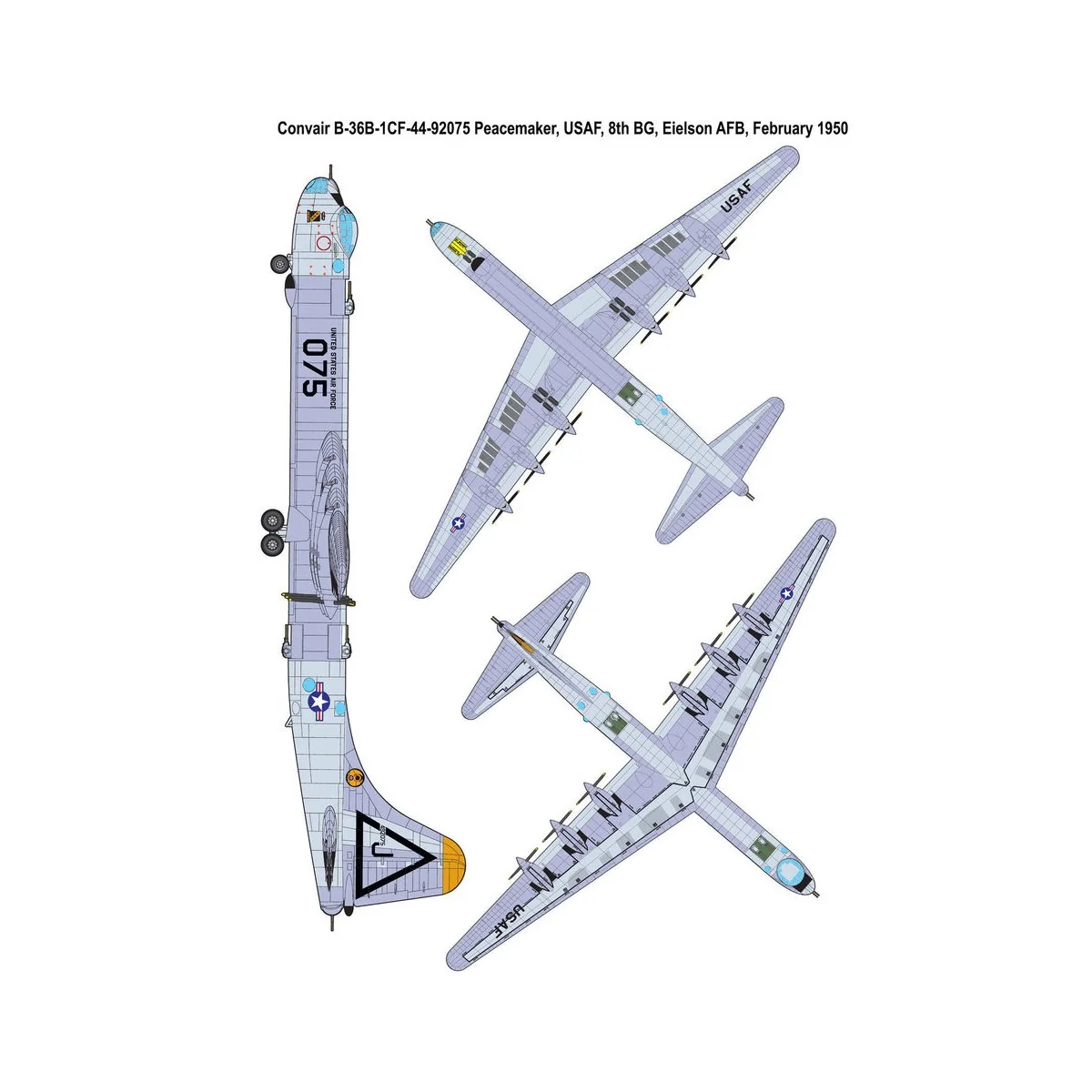 Convair B-36B Peacemaker (Early), 1/144 - Roden 347