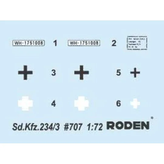 Sd.Kfz.234/3 Schw.Pz.kanonenwg., 1/72 - Roden 707
