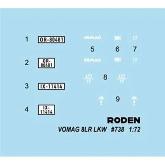 Vomag 8 LR LKW WWII German Heavy Truck, 1/72 - Roden 738