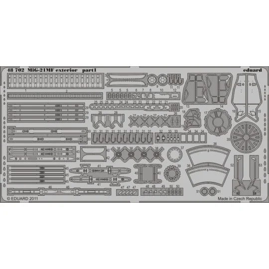 MiG-21 MF exterior for Eduard, 1/48 - Eduard Accessories 48702 MiG-21 MF exterior for Eduard, 1/48 - Eduard Accessories 48702