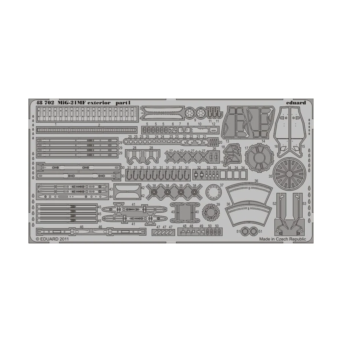 MiG-21 MF exterior for Eduard, 1/48 - Eduard Accessories 48702 MiG-21 MF exterior for Eduard, 1/48 - Eduard Accessories 48702