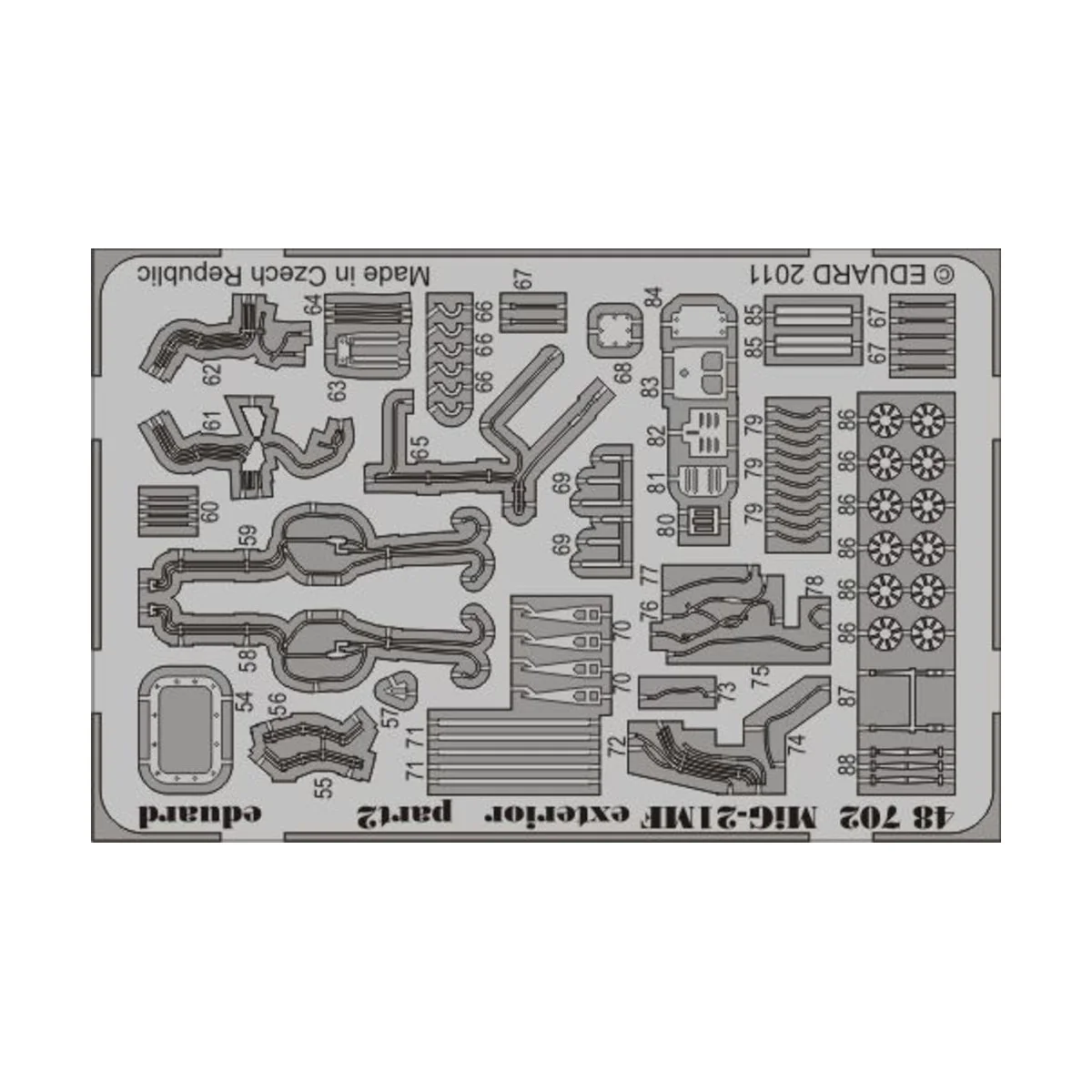 MiG-21 MF exterior for Eduard, 1/48 - Eduard Accessories 48702 MiG-21 MF exterior for Eduard, 1/48 - Eduard Accessories 48702