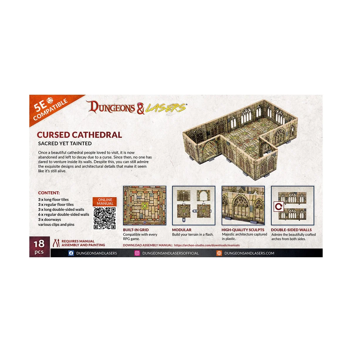 Dungeons & Lasers Expansion Set: CURSED CATHEDRAL - Archon Studio D...