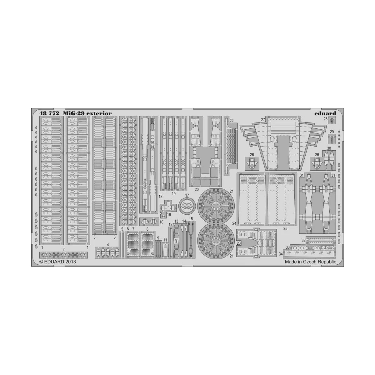 MiG-29 exterior for GWH, 1/48 - Eduard Accessories 48772