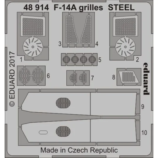 F-14A grilles STEEL for Tamiya, 1/48 - Eduard Accessories 48914 F-14A grilles STEEL for Tamiya, 1/48 - Eduard Accessories 48914