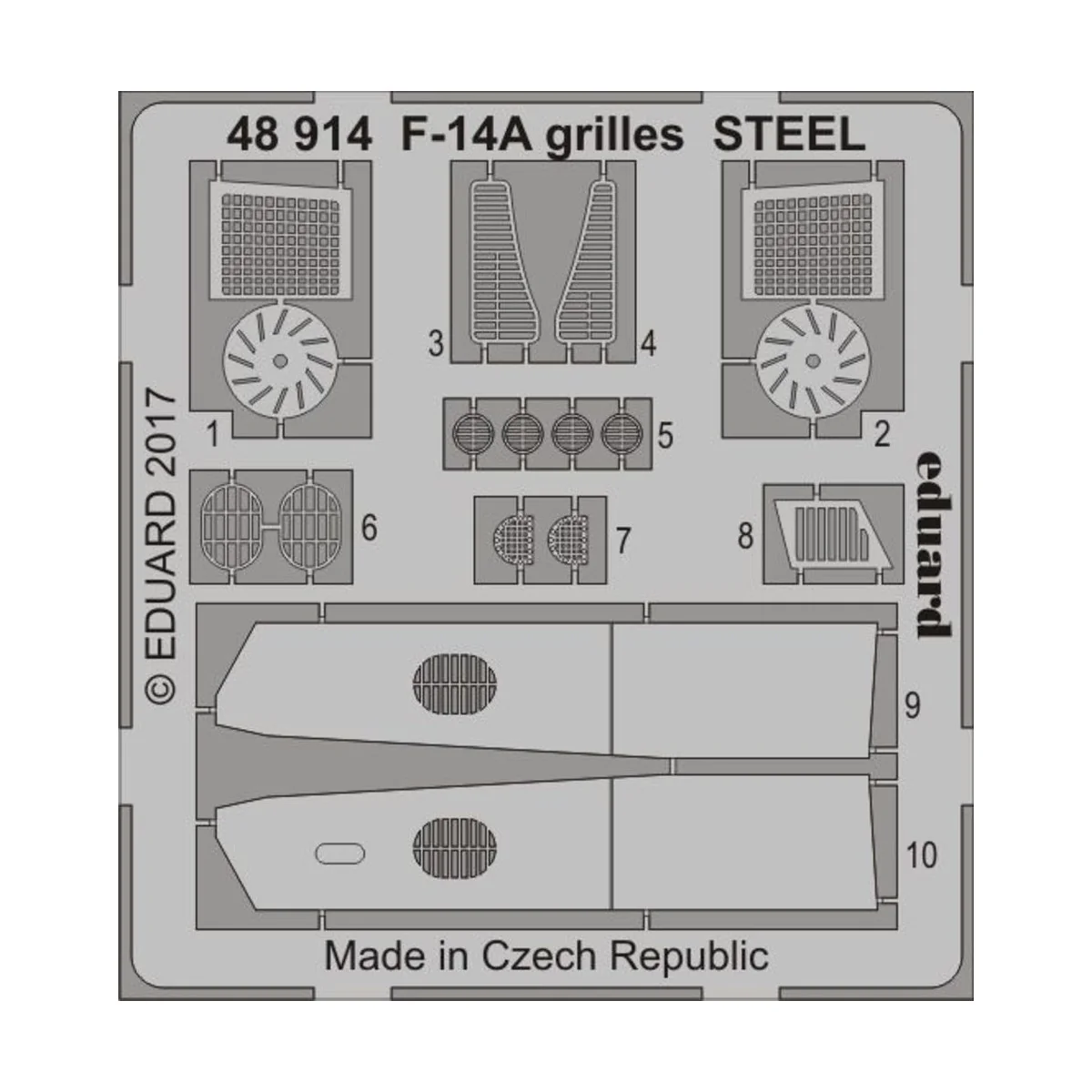 F-14A grilles STEEL for Tamiya, 1/48 - Eduard Accessories 48914 F-14A grilles STEEL for Tamiya, 1/48 - Eduard Accessories 48914