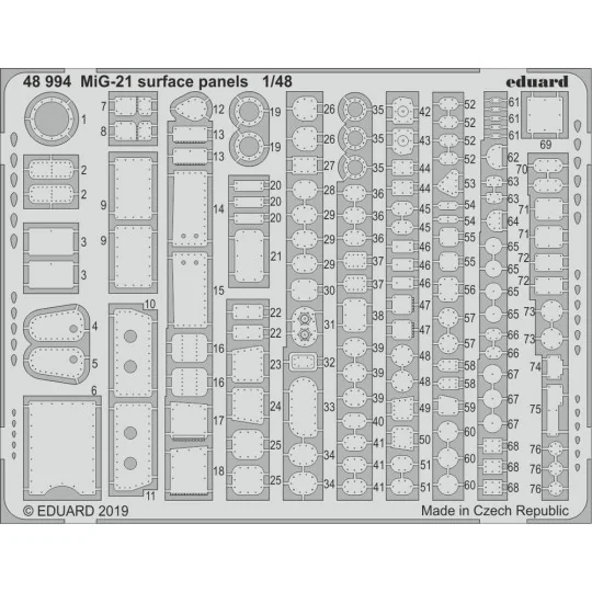 MiG-21 surface panels for Eduard - Eduard Accessories 48994