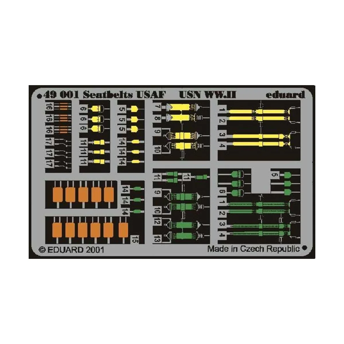 Sicherheitsgurte USAF & USN WW II, 1/48 - Eduard Accessories 49001