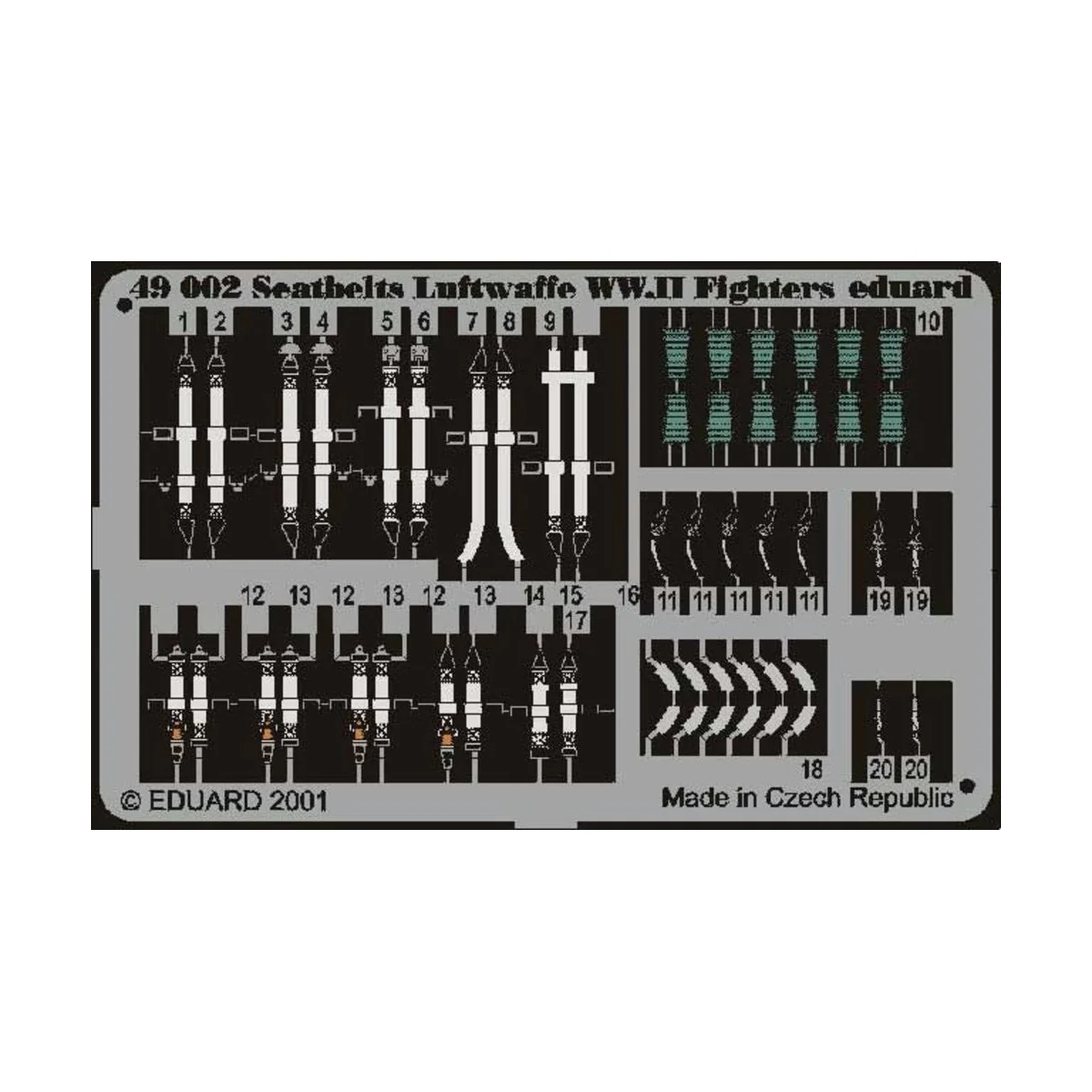 Sicherheitsgurte Luftwaffe WW II Fighter - Eduard Accessories 49002