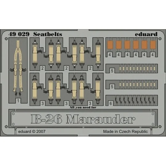 B-26 Marauder seatbelts für Revell/Monogram Bausatz, 1/48 - Eduard ...
