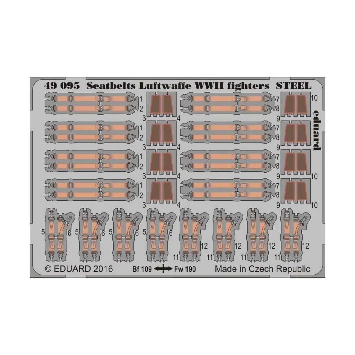 Seatbelts Luftwaffe WWII fighters STEEL, 1/48 - Eduard Accessories ... Seatbelts Luftwaffe WWII fighters STEEL, 1/48 - Eduard Accessories ...