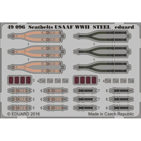 Seatbelts USAAF WWII STEEL - Eduard Accessories 49096