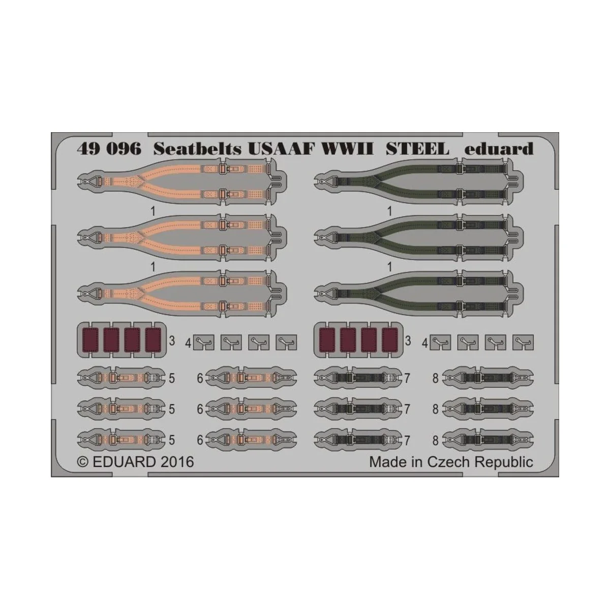 Seatbelts USAAF WWII STEEL, 1/48 - Eduard Accessories 49096