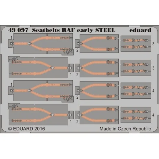 Seatbeltes RAF early STEEL - Eduard Accessories 49097