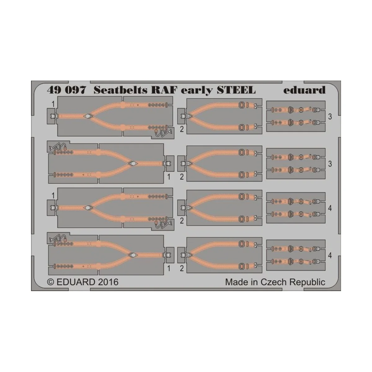 Seatbeltes RAF early STEEL - Eduard Accessories 49097