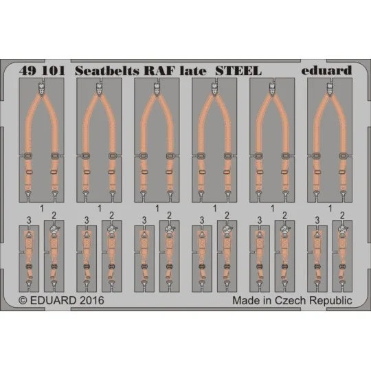 Seatbelts RAF late STEEL, 1/48 - Eduard Accessories 49101 Seatbelts RAF late STEEL, 1/48 - Eduard Accessories 49101