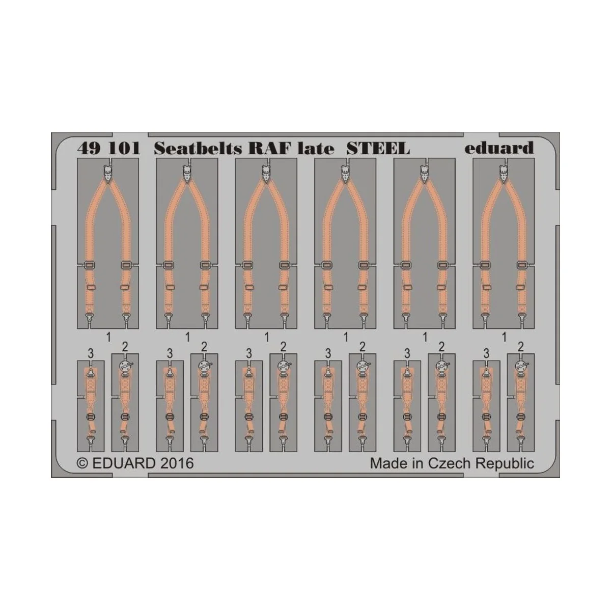 Seatbelts RAF late STEEL, 1/48 - Eduard Accessories 49101 Seatbelts RAF late STEEL, 1/48 - Eduard Accessories 49101