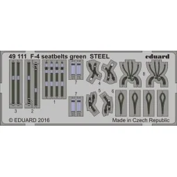 F-4 seatbelts green STEEL - Eduard Accessories 49111