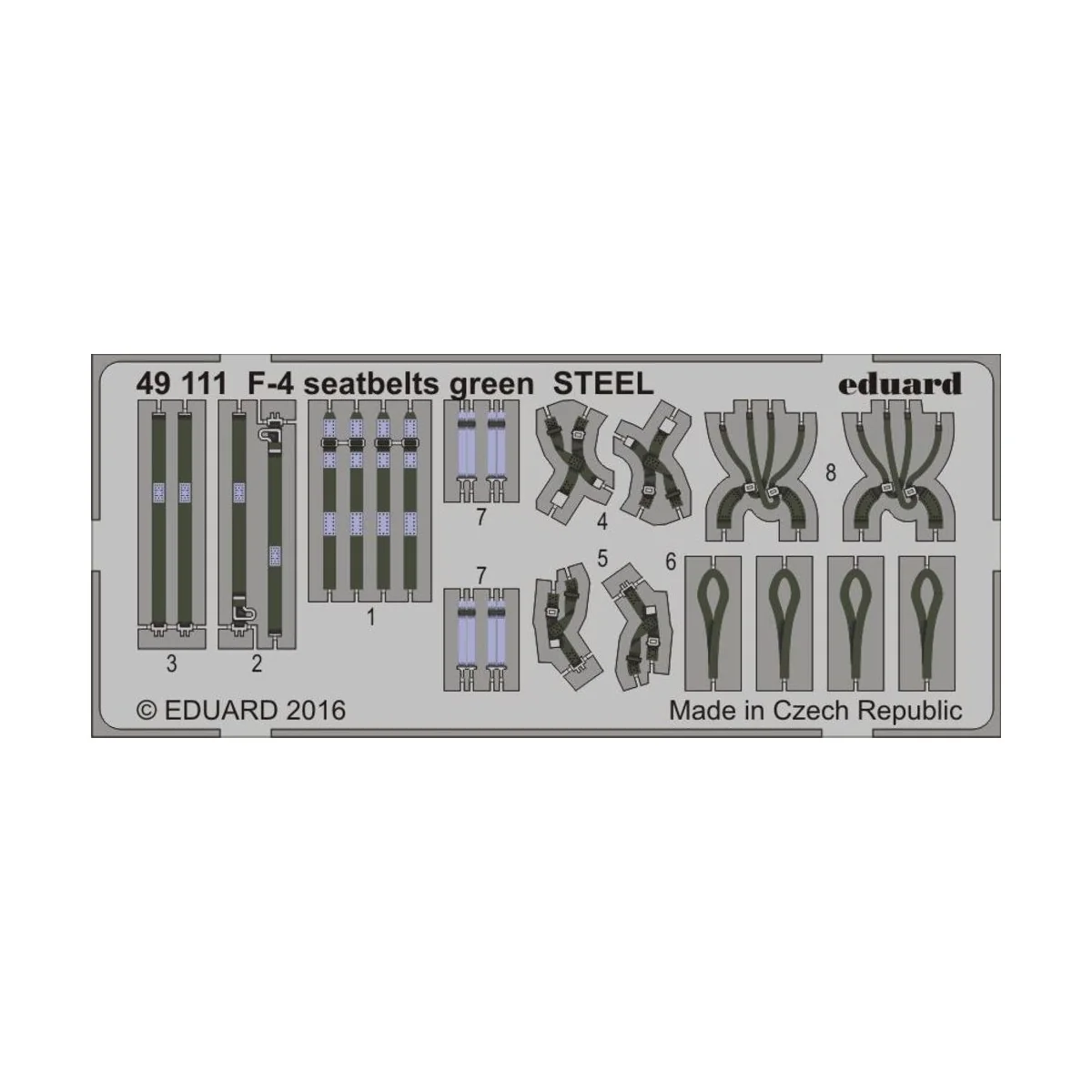 F-4 seatbelts green STEEL, 1/48 - Eduard Accessories 49111 F-4 seatbelts green STEEL, 1/48 - Eduard Accessories 49111