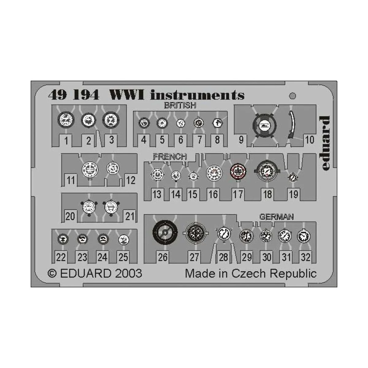 WW I Instruments - Eduard Accessories 49194