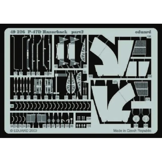 P-47D Razorback für Tamiya Bausatz, 1/48 - Eduard Accessories 49226 P-47D Razorback für Tamiya Bausatz, 1/48 - Eduard Accessories 49226