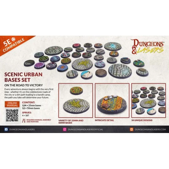Dungeons & Lasers Miniatures: SCENIC URBAN BASES SET - Archon Studi...