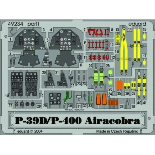 P-39D/P-400 Airacobra für Eduard Bausatz, 1/48 - Eduard Accessories...