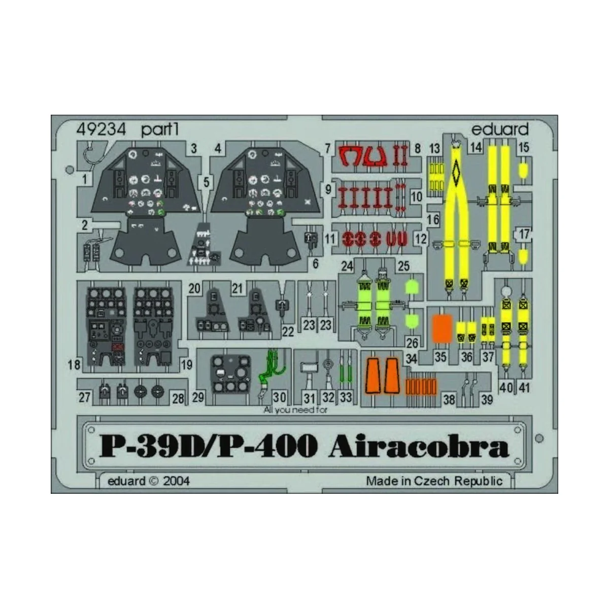 P-39D/P-400 Airacobra für Eduard Bausatz - Eduard Accessories 49234