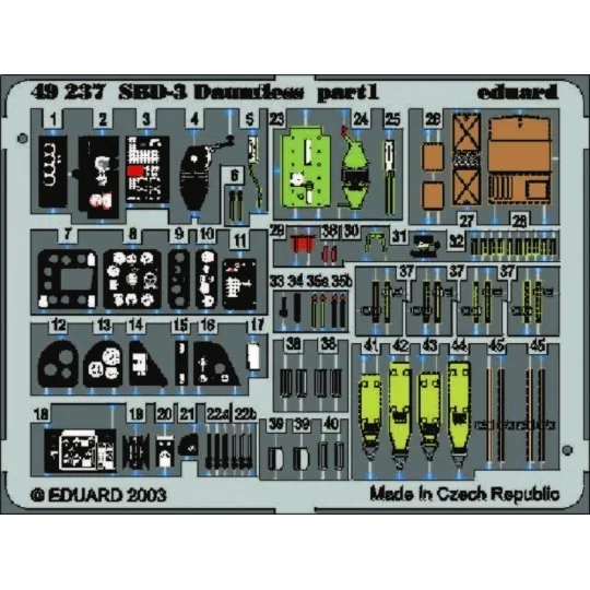 SBD-3 Dauntless für Hasegawa Bausatz, 1/48 - Eduard Accessories 49237