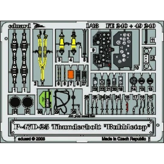 P-47D-25 Thunderbolt Bubbletop für Tamiya Bausatz, 1/48 - Eduard Ac... P-47D-25 Thunderbolt Bubbletop für Tamiya Bausatz, 1/48 - Eduard Ac...