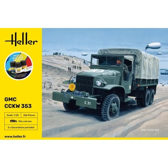 STARTER KIT GMC CCKW 353, 1/35 - Heller 57121 STARTER KIT GMC CCKW 353, 1/35 - Heller 57121