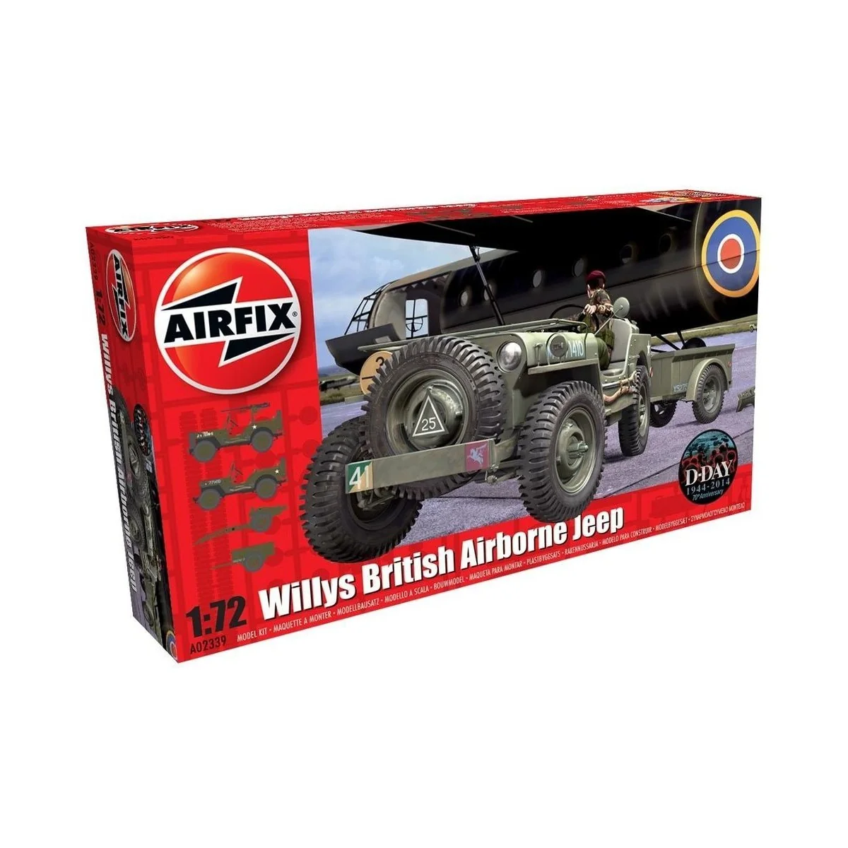Willys Jeep, Trailer & 6PDR Gun, 1/72 - Airfix A02339