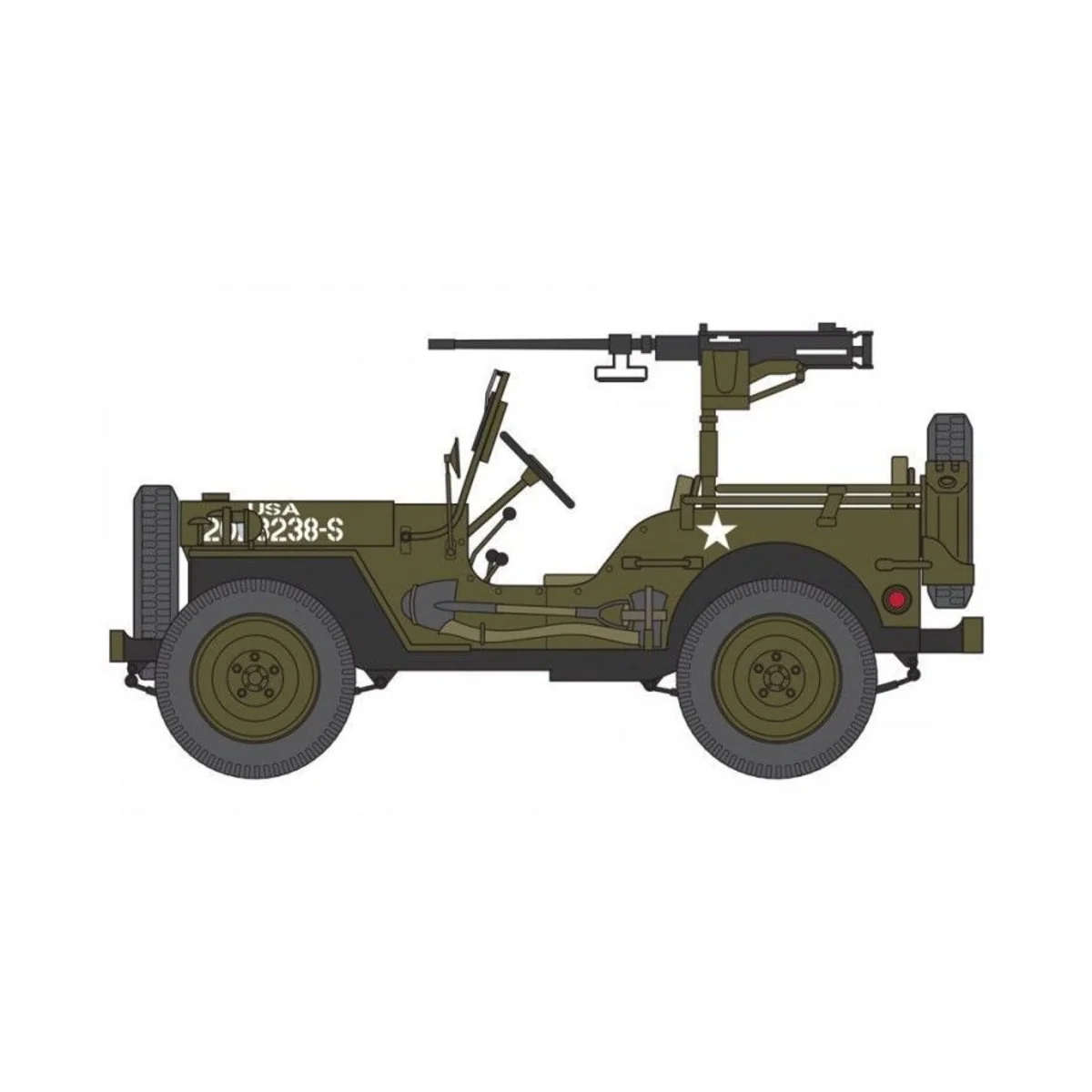 Willys Jeep, Trailer & 6PDR Gun, 1/72 - Airfix A02339