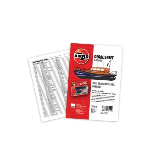 Decal Sheet - RNLI Shannon Class Lifeboat (A55015), 1/72 - Airfix A...