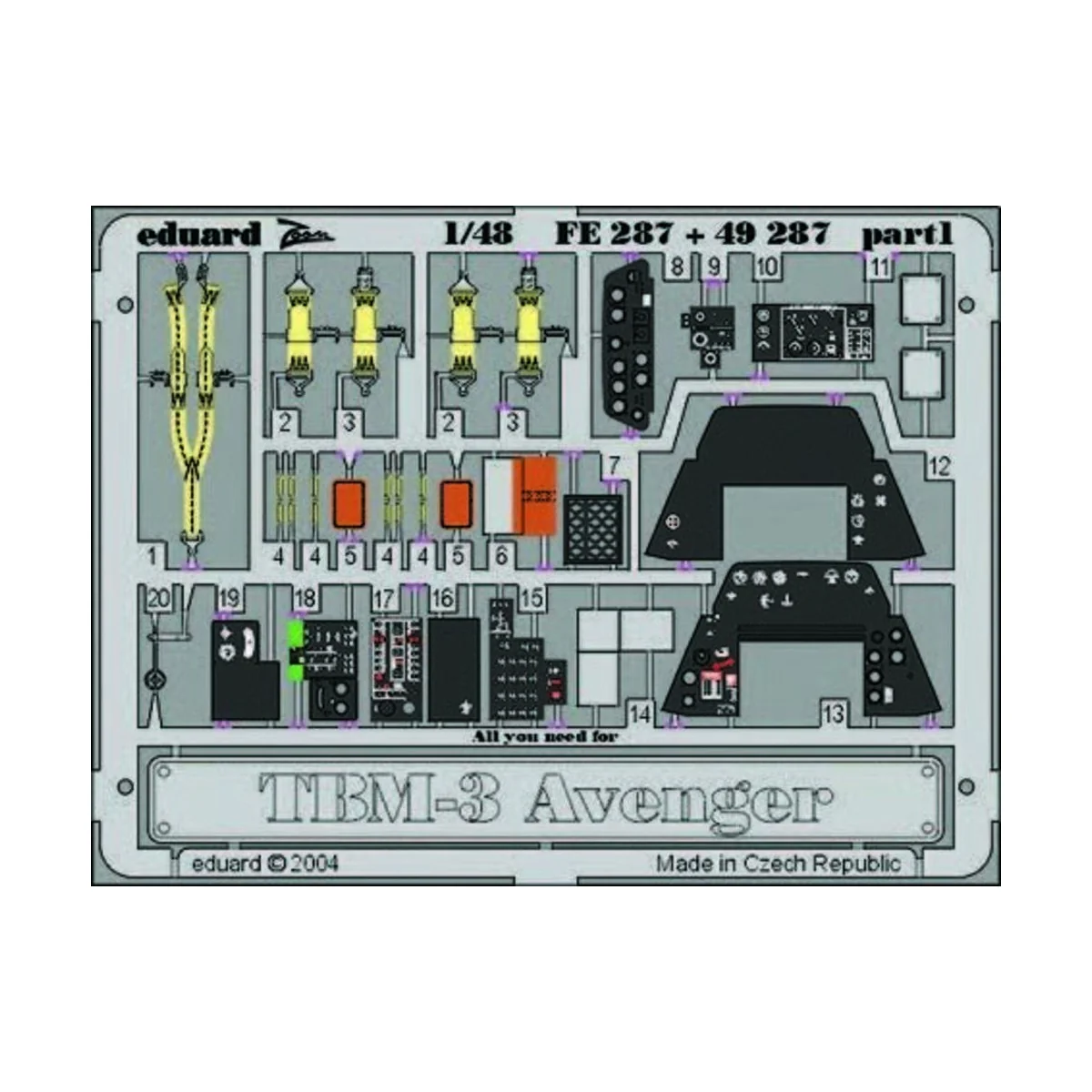 TBM-3 Avenger für Accurate Bausatz, 1/48 - Eduard Accessories 49287