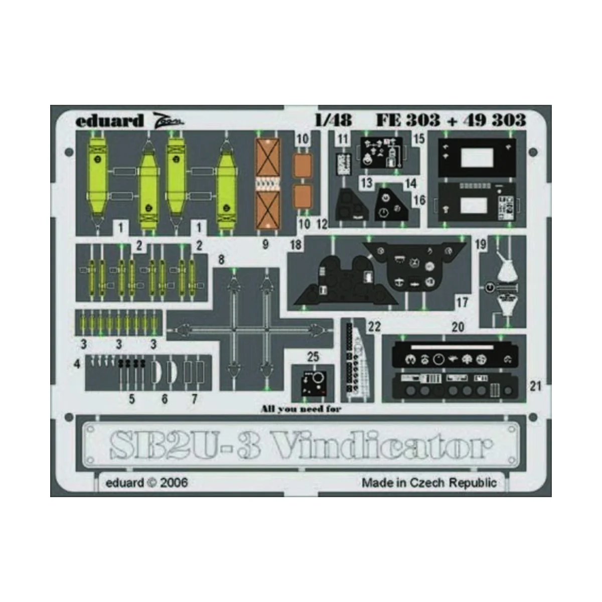 SB2U-3 Vindicator für Accurate Miniatures Bausatz - Eduard Accessor...