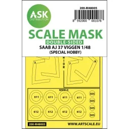 SAAB AJ 37 Viggen double-sided painting mask for Special Hobby, 1/4...