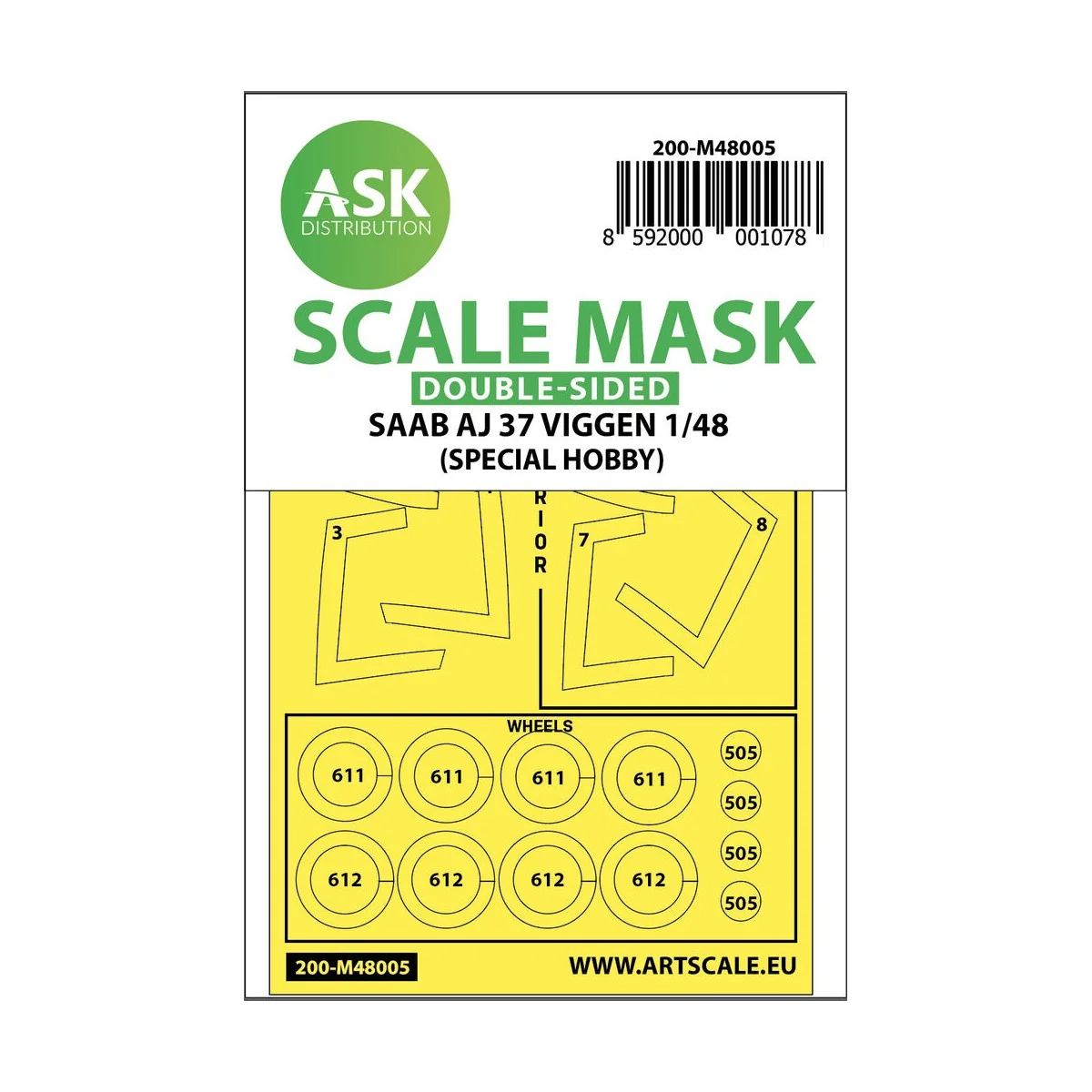 SAAB AJ 37 Viggen double-sided painting mask for Special Hobby, 1/4...