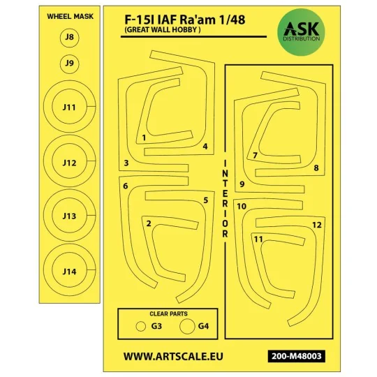 F-15I Ra'am double-sided painting mask for Great Wall Hobby, 1/48 -...