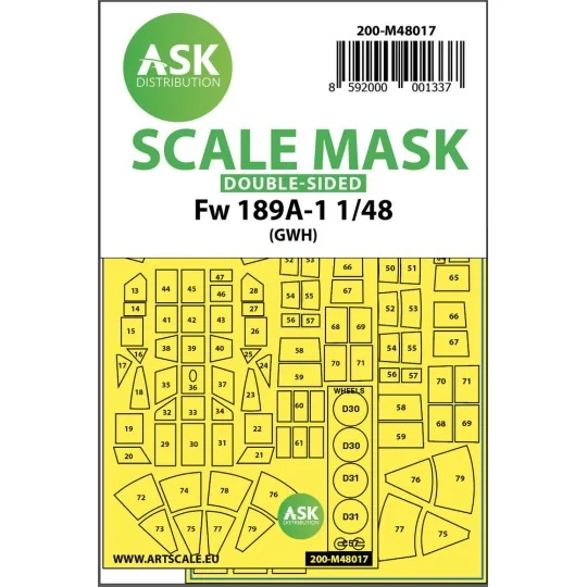 Focke Wulf Fw 189 double-sided painting mask for Great Wall Hobby, ...