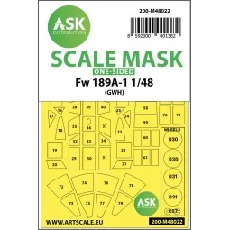 Focke Wulf Fw 189 one-sided painting mask for Great Wall Hobby, 1/4...